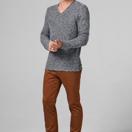 Men's Soft Knit Melange V-Neck Sweater