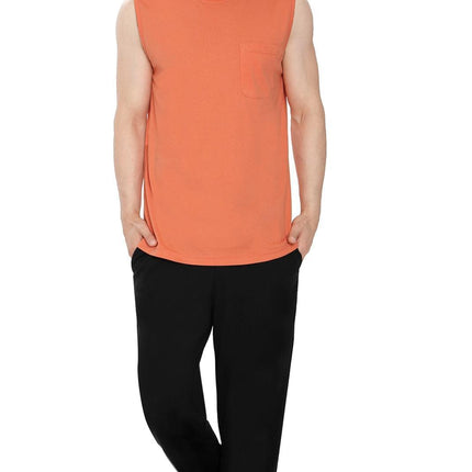 Mens Sleeveless T-Shirt with Pocket - A No Cling Comfort Fit Tank