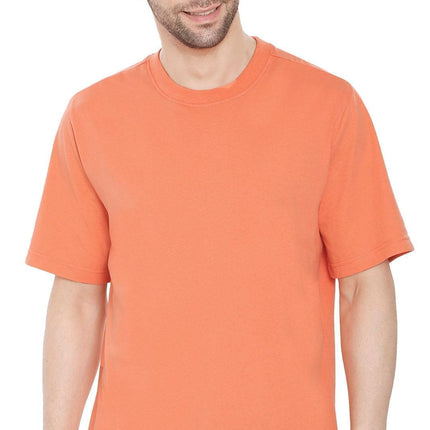 Men's Crew Neck Solid Color T-shirt in Short Sleeves and Relaxed Fit