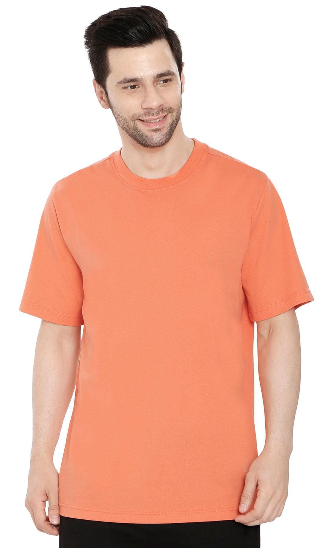 Men's Crew Neck Solid Color T-shirt in Short Sleeves and Relaxed Fit
