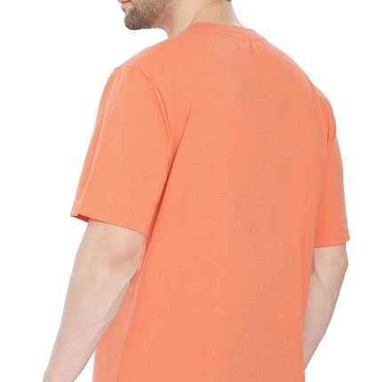 Men’s Short Sleeve Relaxed Fit V-Neck T-Shirt in Cotton Blend with Pocket