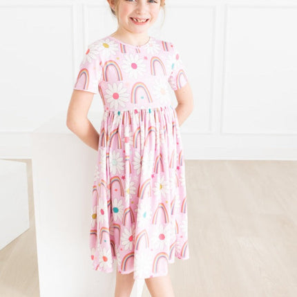 Rainbow Daisies S/S Twirl Dress