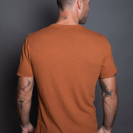 Men's Warren Wide Pocket Cotton Linen V-Neck Tee