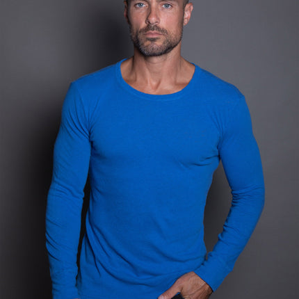 Men's Linen Blend Wide Cuff Long Sleeve Tee