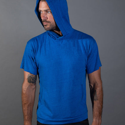 Men's Linen Blend Short Sleeve Hoodie