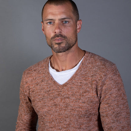 Men's Soft Knit Melange V-Neck Sweater