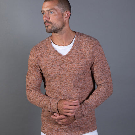 Men's Soft Knit Melange V-Neck Sweater