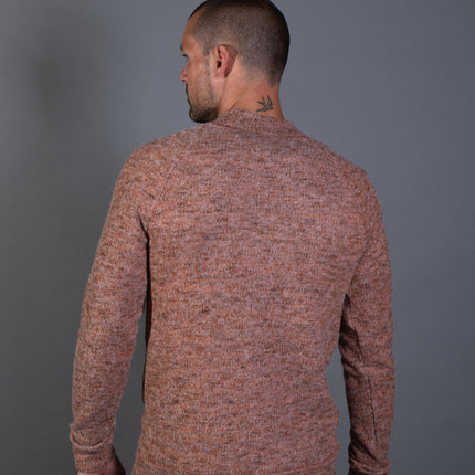 Men's Soft Knit Melange Wide Neck Pullover Sweater
