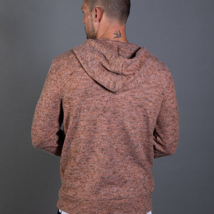 Men's Soft Knit Melange Zip Front Hoodie