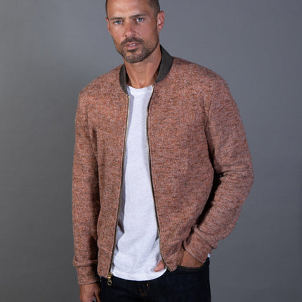 Men's Soft Knit Melange Bomber Jacket