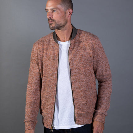 Men's Soft Knit Melange Bomber Jacket
