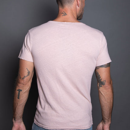 Men's Linen Blend Crew Neck Tee