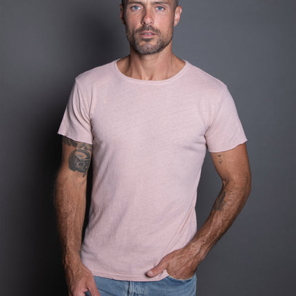 Men's Linen Blend Crew Neck Tee