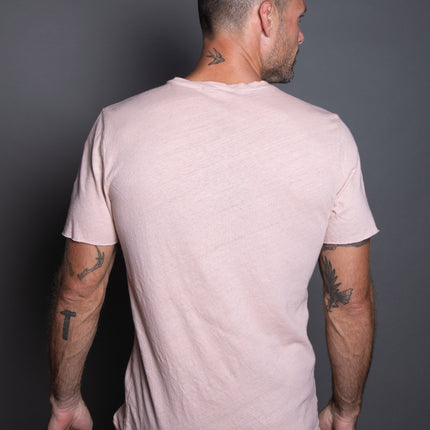 Men's Warren Wide Pocket Cotton Linen V-Neck Tee