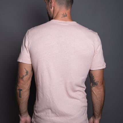 Men's Cotton Linen V-Neck Tee