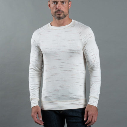 Men's Pullover Sweater - Cream / Pink / Brown Multi-Color Knit