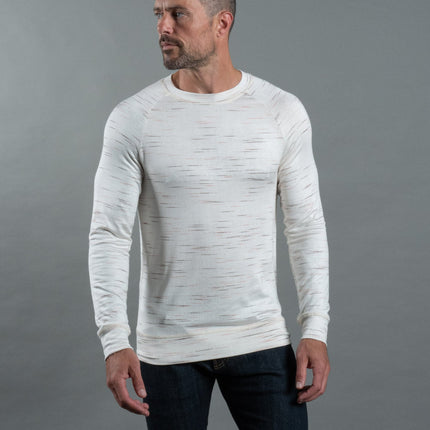Men's Pullover Sweater - Cream / Pink / Brown Multi-Color Knit