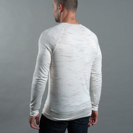 Men's Pullover Sweater - Cream / Pink / Brown Multi-Color Knit