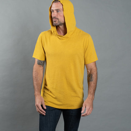 Men's Linen Blend Short Sleeve Hoodie