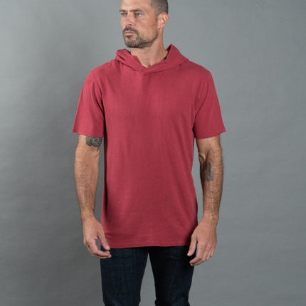 Men's Linen Blend Short Sleeve Hoodie