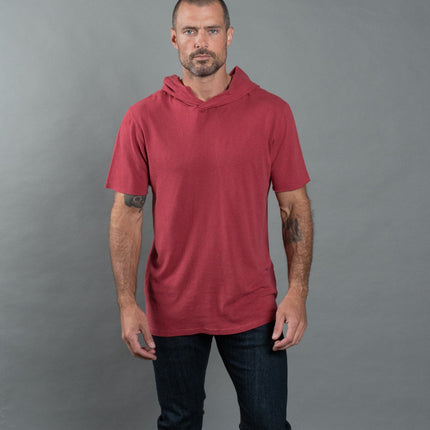 Men's Linen Blend Short Sleeve Hoodie
