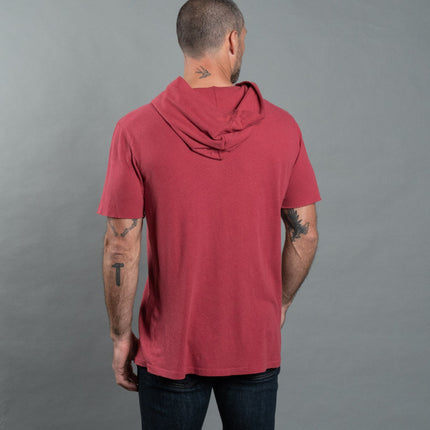Men's Linen Blend Short Sleeve Hoodie