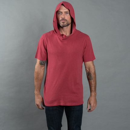 Men's Linen Blend Short Sleeve Hoodie