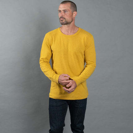 Men's Linen Blend Wide Cuff Long Sleeve Tee