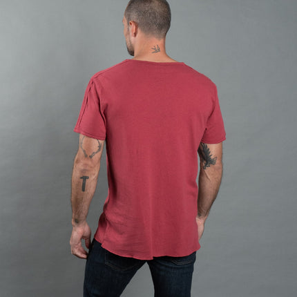 Men's Cotton Linen Patch Sleeve Tee