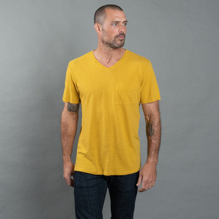 Men's Warren Wide Pocket Cotton Linen V-Neck Tee