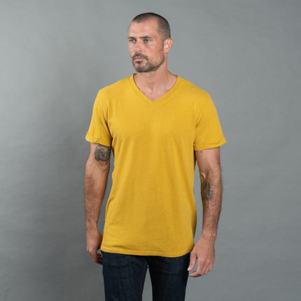 Men's Cotton Linen V-Neck Tee