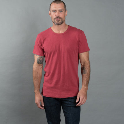 Men's Linen Blend Wide Neck Band Tee