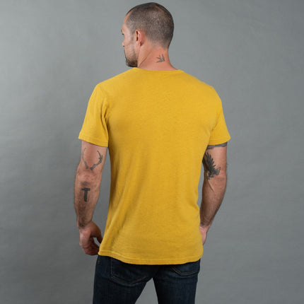 Men's Linen Blend Wide Neck Band Tee