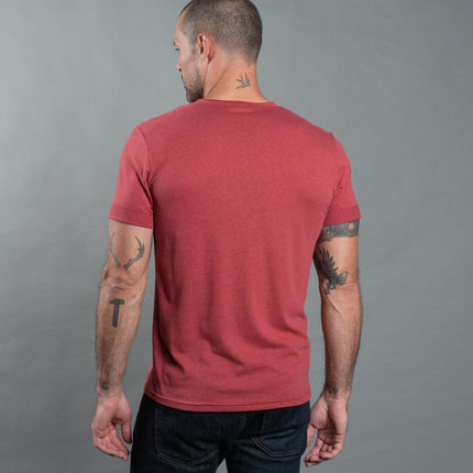 Men's Tri-Blend Stitch Sleeve V-Neck Tee