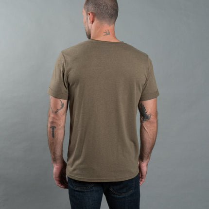 Men's Tri-Blend Stitch Sleeve V-Neck Tee