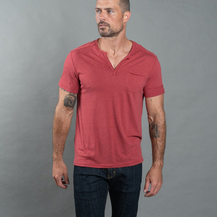 Men's Jersey Raw Neck Curved Pocket Tee
