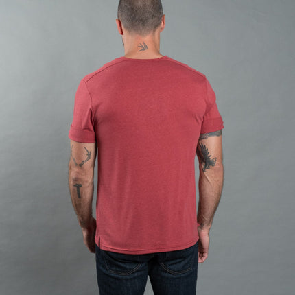 Men's Jersey Raw Neck Curved Pocket Tee
