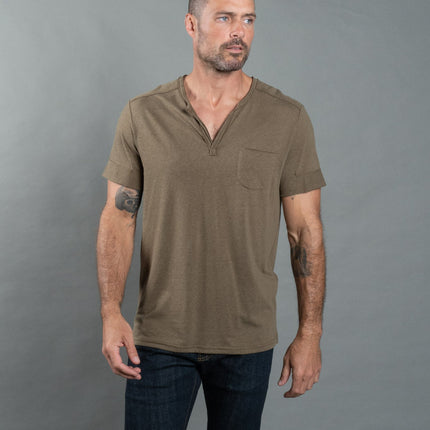 Men's Jersey Raw Neck Curved Pocket Tee