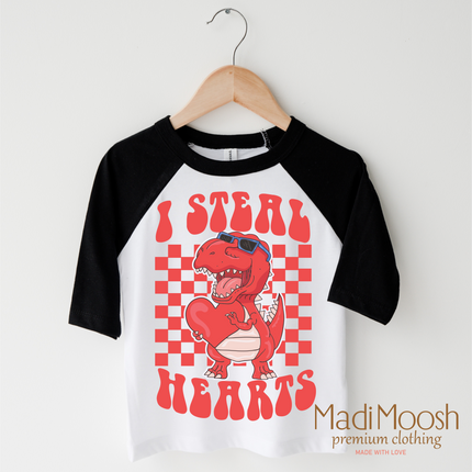 I Steal Hearts Dinosaur Valentine's Day Shirt - Valentine Tee