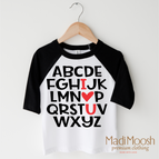 2T Kids / Black/White 3/4 Sleeve Tee