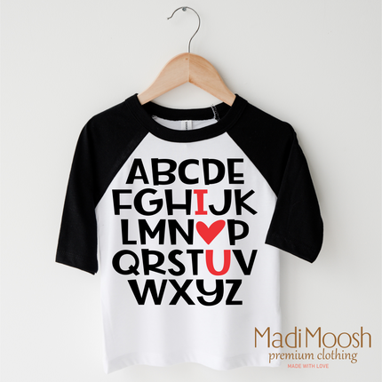 ABC I Love You Valentine's Day Shirt - Alphabet Valentine Tee
