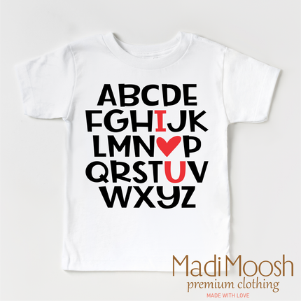 ABC I Love You Valentine's Day Shirt - Alphabet Valentine Tee