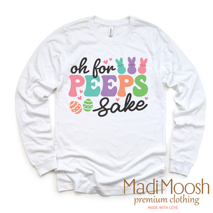 Oh For Peeps Sake Easter Bunny Shirt - Kids Easter Tee