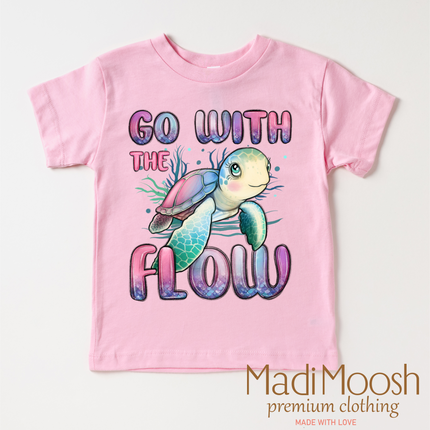 Go With The Flow Turtle Shirt - Cute Tee