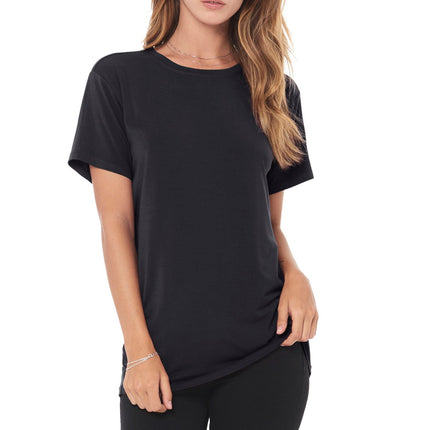 WOMEN'S MODAL CREW NECK TEE - BLACK