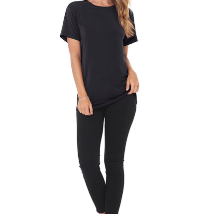 WOMEN'S MODAL CREW NECK TEE - BLACK