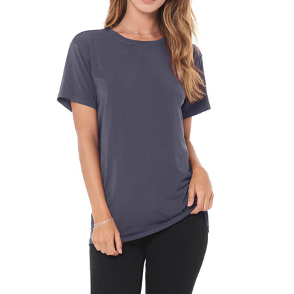 WOMEN'S MODAL CREW NECK TEE - GRAPHITE