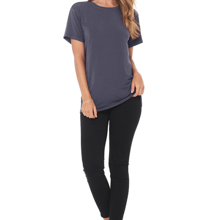 WOMEN'S MODAL CREW NECK TEE - GRAPHITE