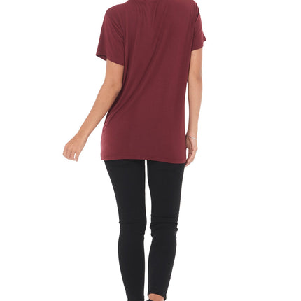 WOMEN'S MODAL CREW NECK TEE - MAROON
