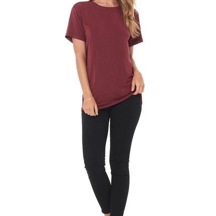 WOMEN'S MODAL CREW NECK TEE - MAROON